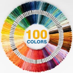 Sukh 100 Colour Embroidery Thread - Rainbow Embroidery Floss Bulk Hand Embroidery Thread Variegated Embroidery Floss Cross Stitch Thread Crewel Embroidery Floss for DIY Sewing Embroidery Crafts Making