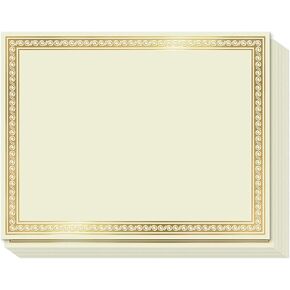 Sweetzer & Orange Plain Certificate Paper for Awards. Set of 50x, 180gsm Gold Border Achievement Certificates for Graduation Diploma, Employee of The Month, Diploma of Completion or Sports Victory