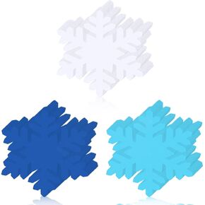 72 Pieces Snowflakes Cutouts Paper, Christmas Snowflakes Shapes Paper Winter Snowflake Bulletin Board Cutouts Snowflake Classroom Decor for DIY Craft Holiday Xmas Party Supplies, White Blue and Gray