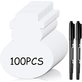 Qilery 100 Pcs Large Paper Snowman Cutouts with 2 Pcs Marker Pens Winter Snowman Bulletin Board Cutouts for Classroom Craft Projects Xmas Winter Party Decoration