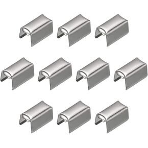 uxcell Fold Over Crimp Caps, 200Pcs 10 x 6mm Ribbon End Clasp Tips Clamp Cord Ends for Jewelry DIY Craft Making, White Nickel