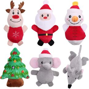 Malier 6PCS Cat Christmas Toys, Cat Toys for Indoor Cats, Catnip Filled Cat Teething Chew Toys Catnip Toys for Cats, Cute Plush Christmas Kitty Kitten Catnip Toys for Cats Exercise (Christmas)