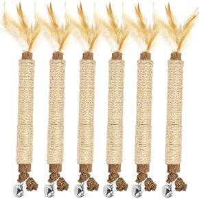 Tocirelo Silvervine Sticks Cat Toys - 6 Pack Natural Cat Chew Stick Toy for Cat Dental Care Teeth Cleaning, Matatabi Cat Nip Treat Toys for Indoor Cats Kittens