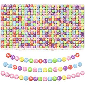 ARTDOT 1400 PCS Letter Beads, 28 Styles Friendship Bracelets Assorted Alphabet Beads Preppy Beads Jewelry Making Kit with Beads Case
