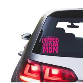 I am a Proud Autism Mom Sticker, Vinyl Car Decal Bumper Sticker, For Cars, Trucks, Vans, Laptops, Walls, Cups, Tumblers, Great Stocking Stuffer (Mint)