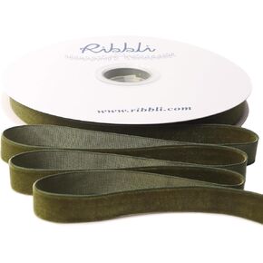 Ribbli Black Velvet Ribbon 3/8 Inches Continuous 25 Yard Spool Black Christmas Ribbon for Gift Wrapping Crafts Home Decor
