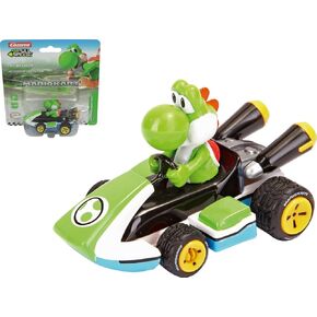 Carrera Pull & Speed 15818406 Official Licensed Kids Mario Kart Toy Car Pull Back Vehicle for Ages 3 and Up - Yoshi