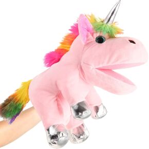 Animal Hand Puppets 11 Inch Sea Turtle Plush Dinosaur Animals Hand Puppet Toys Role-Play Toy Puppets for Kids Storytelling Imaginative Pretend Play Teaching Preschool(Rex and Dilophosaurus)