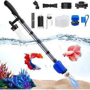 Aquarium Vacuum Gravel Cleaner, 32W 6 in 1 Electric Fish Tank Vacuum Gravel Cleaner,Fish Tank Cleaner for Aquarium Water Changer Sand Gravel Cleaner Remove Dirt Water Shower Water Circulation