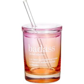 Slant Collections Double-Old Fashioned Cocktail Glass, 10-Ounce, Pink Orange