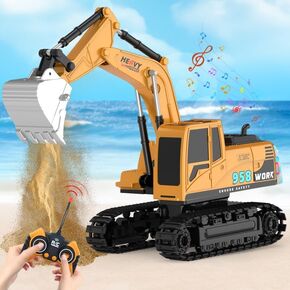 YAYYAY Kids Play Excavators 6-Year-Old-Boy-Gifts - 1:22 RC Hydraulic Excavator Digger Construction Vehicle