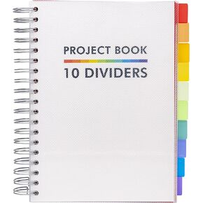 Pukka Pad B5 Subject Notebook with 10 Repositionable Dividers for Organization – 400 Perforated Pages of 80GSM Paper – 200 Sheet Notebook for School, Office, and Home – White, 7.48 x 9.84in
