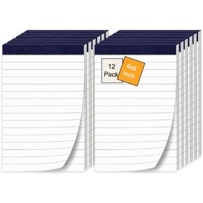 Legal Pads 5 x 8 Inch Notepad, 8 Pack Note Pads College Ruled Perforated Memo Pad for Work Study Daily Note Taking List, Lined Writing Pads Memo Refills Notepads for Office Home School, 30 Sheet/ Pad