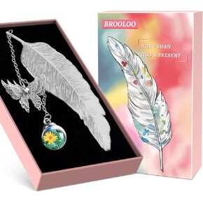 Stocking Stuffers for Adults Women Mom: Metal Feather Bookmarks Reading Gifts for Book Lovers Coworker Teacher Christmas Gifts for Women, Useful White Elephant Holiday Gifts for Women Who Want Nothing