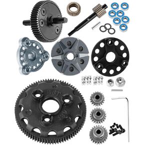 RC Transmission Gear &48P 86T w/19T 21T 23T Pinions &Slipper Clutch &Pressure Plate &Slipper Rebuild Kit Upgrades Part for 1/10 2WD Slash/Rustler/Stampede/Bandit 2WD(VXL) RC Car,Green