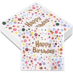 120 Pcs Polka Dot Paper Napkins 13 x 13 Inch Disposable Dot Rainbow Napkins Colorful Dinner Napkin Set Unfolded Tableware Napkins for Birthday Party Decorations Favors Supplies