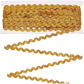 MAYJOYDIY 15Yard Silver Glitter Wave Braid Trim 0.3inch Wide Sliver Wavy Bending Ribbon Glitter RIC Rac Trim Silver Gimp Braid Trim for Sewing Cloth Home Party Decoration DIY Gift Wrapping