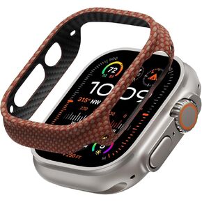 PITAKA Air Case for Apple Watch Series 9/8/7, 45mm, Exquisite Minimalist Slim Apple Watch Case - Aramid Fiber Made, Black/Blue(Twill)
