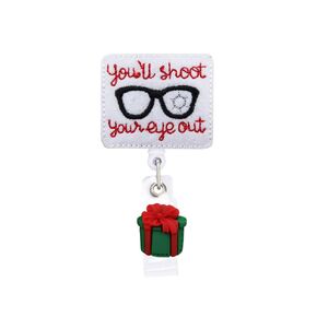 Funny A Christmas Story Badge Reel, Retractable Holiday Name Card Badge Holder Reel with Alligator Clip, 24 inches Thick Pull Cord