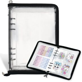 Sticker Organizer Binder Sticker Storage Display Book Reusable Sticker Book Collecting Album Sticker Keeper Holder Organizer with 220 Pockets and Zipper Closure, Sticker Not Included (Purple)