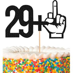 29+1 Cake Topper - Glitter Black 30th Birthday Cake Decorations, Perfect for Thirty Birthday Party, 30th Anniversary or 30 Fabulous
