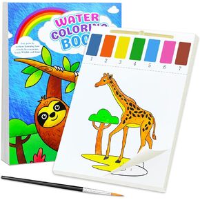 BAOXUE Paint With Water For Toddlers, 24 Pages Watercolor Coloring Book For Kids, Arts And Crafts For Kids 4-8, Travel Activities, Stocking Stuffers For Kids - Dinosaurs