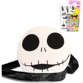 Nightmare Before Christmas Plush Purse for Girls Set - Bundle with Jack Skellington Plushie with Strap Plus Stickers, Activity Book, More | Nightmare Before Christmas Crossbody Bag for Girls