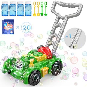 2024 New Models Bubble Lawn Mower Toddler Toys - Bubble Machine Summer Outdoor Toys, Automatic Bubble Mover Push Toy for Age 3+ Year Old Preschool Baby Boys Girls Birthday Gifts (Pink)