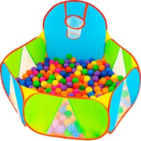 Ball Pit for Toddlers | Kids Ball Pit | Ball Pit for Babies | Piscina de Pelotas para Bebes |Playpen with Basketball Hoop and Zipper Storage Bag, 4 Ft/120CM A : Balls NOT Included