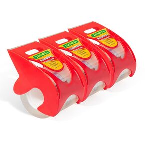 Packing Tape with Dispenser Clear Noiseless Packaging Tape for Shipping Moving Strong Sealing Adhesive Industrial Depot Tapes for Storage 1.96 inch x 33 Yards 1" Core 3 Pack