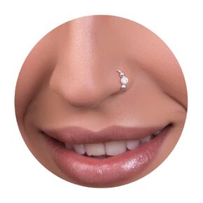 خاتم أنف فضي - حلقة أنيقة مقاس 8 مم ثقب مطروق مقاس 20 - أوبال أبيض ناري 3 مم - ثقب أنف من الفضة الإسترلينية عيار 925 - حلقات ثقب مجوهرات الجسم - هدية جاهزة للشراء