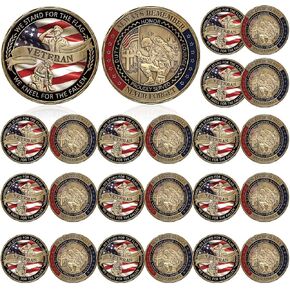 24 Pcs Put on The Whole Armor of God Coin Round Commemorative Coins Souvenir Prayer Metal Christian for Collectors Military Church Party Collectible Challenge Souvenir