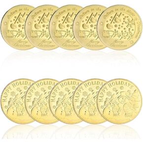 4Pcs Christmas Commemorative Coins Xmas Coins Santa Claus Elk Medal Xmas Art Souvenir Gold Silver Alloy Coins for Merry Christmas Stocking Stuffers Blessing Present Gift Coin Collection in Saudi Arabia