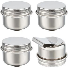 UNICRAFTALE 4 pcs Stainless Steel Oil Painting Cup Palettes Container Cup Metal Dipper Painting Pot Container with Lid and Clip Large Mouth Single Dipper Pallete Cup for Drawing