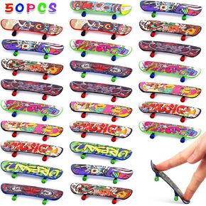 POPLAY 50PCS Mini Finger Skateboards, Finger Boards Toy Mini Skateboards for Kids Party Favors, Birthday Goodie Bag Stuffers, Easter Egg Fillers