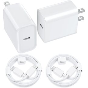 iPhone Charger Fast Charging [Apple MFi Certified] 2 Pack Apple Type C Wall Charger Block with 2 Pack 6FT Long USB C to Lightning Cable for iPhone 14/13/12/12 Pro Max/11/Xs Max/XR/X/AirPods Pro
