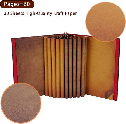 JIMBON Our Adventure Book 180 Pages Scrapbook Photo Album,Retro Style Embossed Letter Leather Cover Travel Diary Journal Scrap Book For Couples,Memory Book For Anniversary Wedding in Saudi Arabia