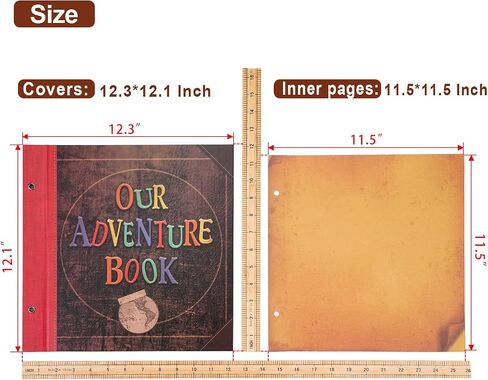 JIMBON Our Adventure Book 180 Pages Scrapbook Photo Album,Retro Style Embossed Letter Leather Cover Travel Diary Journal Scrap Book For Couples,Memory Book For Anniversary Wedding in Saudi Arabia