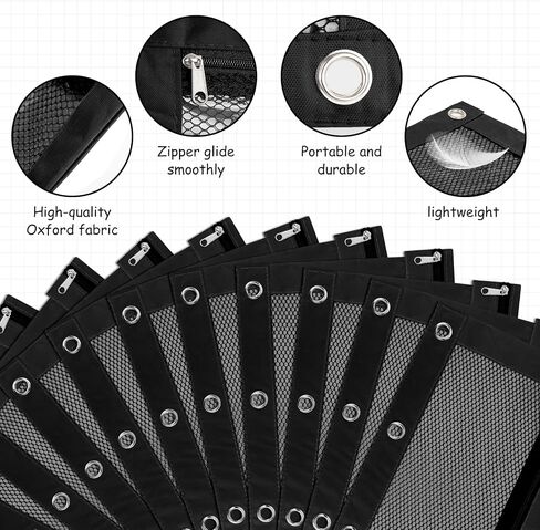IKAYAS 20 Pack Black Pencil Pouch bulk 3 Ring Binder Pencil Pouch with Zipper, Pencil Pouches Bags for Classroom bulk Pencil Box Pencil Case for Storing School Students Teacher Supplies in Saudi Arabia