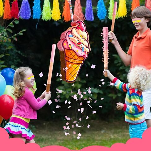 Dinosaur Pinatas, Dino Pinatas Birthday Party Supplies with Stick Blindfold Confetti Gifts for Kids, Boys Animal Theme Party Decorations 14 x 8.3 Inch in Saudi Arabia