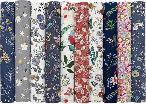 10Pcs Cotton Fabric Squares Bundles 25 x 25 cm Floral Patterns Printed Fabric Patchwork Craft Cloths for Sewing Quilting DIY Needlework Decoration Scrapbooking Handwork (Grey) in Saudi Arabia