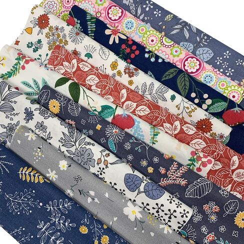 10Pcs Cotton Fabric Squares Bundles 25 x 25 cm Floral Patterns Printed Fabric Patchwork Craft Cloths for Sewing Quilting DIY Needlework Decoration Scrapbooking Handwork (Grey) in Saudi Arabia