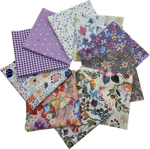 10Pcs Cotton Fabric Squares Bundles 25 x 25 cm Floral Patterns Printed Fabric Patchwork Craft Cloths for Sewing Quilting DIY Needlework Decoration Scrapbooking Handwork (Grey) in Saudi Arabia