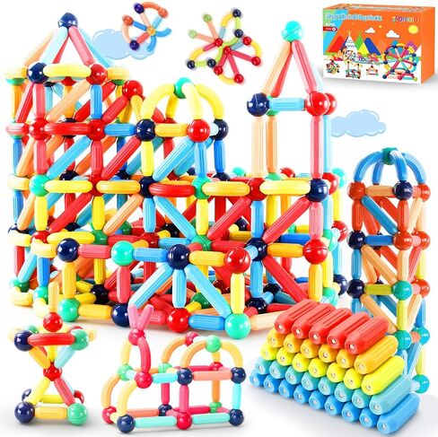 Magnetic Building Blocks STEM Educational Toy for Kids Montessori Learning Sticks and Balls Preschool Sensory Toys for Toddlers Gift for 3 Year Old Boys & Girls in Saudi Arabia