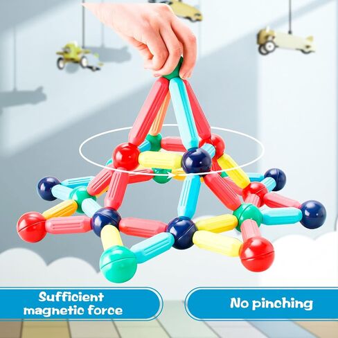 Magnetic Building Blocks STEM Educational Toy for Kids Montessori Learning Sticks and Balls Preschool Sensory Toys for Toddlers Gift for 3 Year Old Boys & Girls in Saudi Arabia
