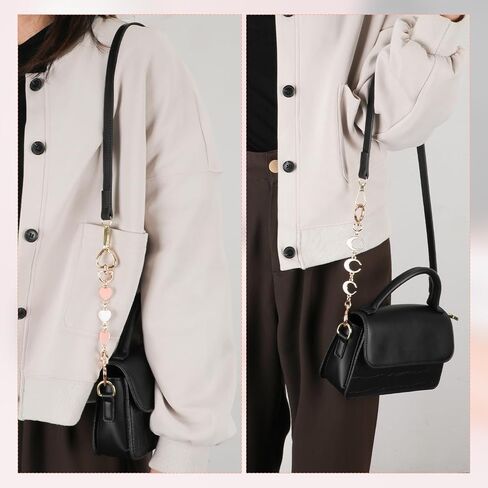 2pcs Purse Extender Chain, Exquisite Heart Pattern Bag Extender Chain Metal Purse Strap Extender Charm Chain Strap in Saudi Arabia