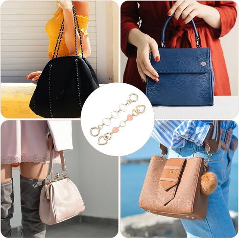 2pcs Purse Extender Chain, Exquisite Heart Pattern Bag Extender Chain Metal Purse Strap Extender Charm Chain Strap in Saudi Arabia