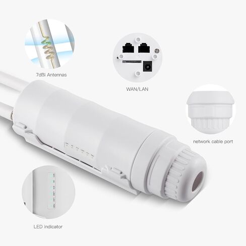 AX1200 Outdoor WiFi 6 Extender Long Range, Dual Band Outdoor Wireless Access Point Bridge with 4 High Gain Antennas, Gigabit Port, Poe Powered, Support MU-MIMO, Seamless Roaming, Cloud Access in Saudi Arabia