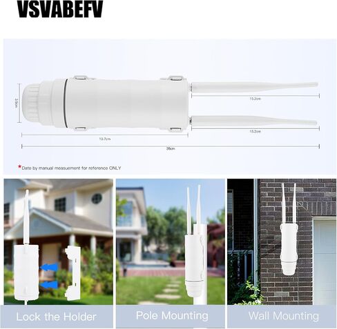 AX1200 Outdoor WiFi 6 Extender Long Range, Dual Band Outdoor Wireless Access Point Bridge with 4 High Gain Antennas, Gigabit Port, Poe Powered, Support MU-MIMO, Seamless Roaming, Cloud Access in Saudi Arabia