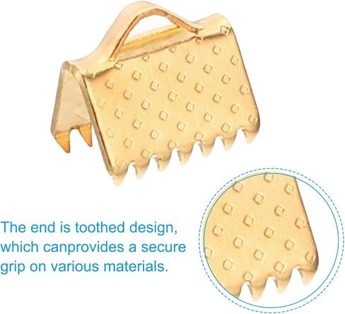 مشبك تجعيد بأطراف شريط 10 ملم من باتيكل، 500 قطعة من سوار نهاية تجعيد، مشبك تثبيت لأطراف الحبل من الجلد لصناعة المجوهرات اليدوية، معدن ذهبي فاتح in Kuwait